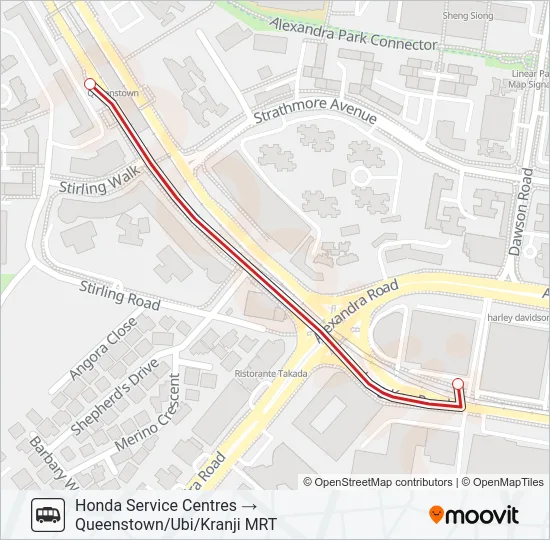 公交HONDA SHUTTLE SERVICE路的线路图