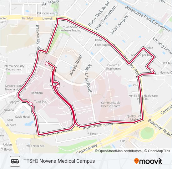 HEALTHCITY NOVENA SHUTTLE Bus Line Map