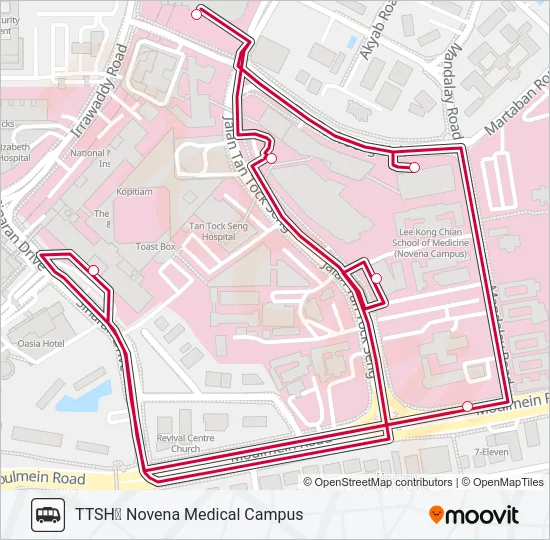 公交HEALTHCITY NOVENA SHUTTLE路的线路图