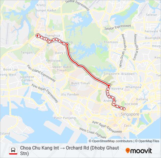 190A bus Line Map