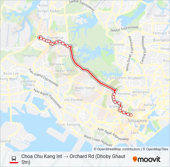 公交190A路的线路图