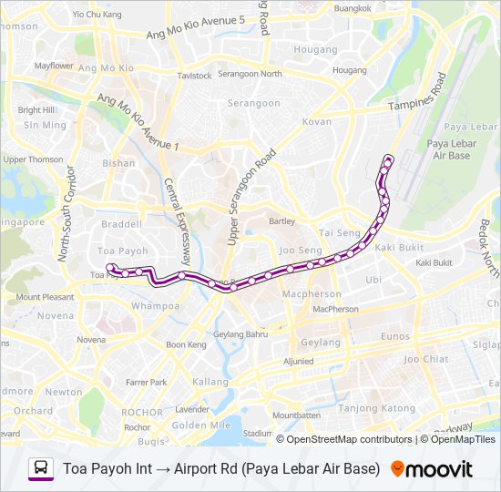 90A bus Line Map