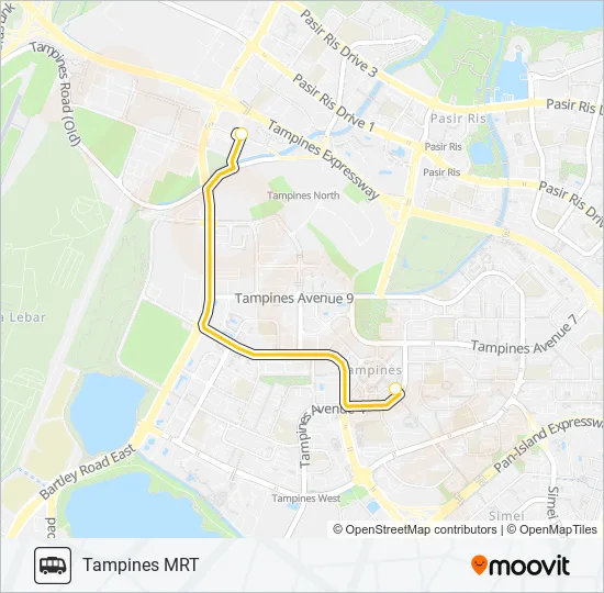 公交COURTS MEGASTORE SHUTTLE路的线路图
