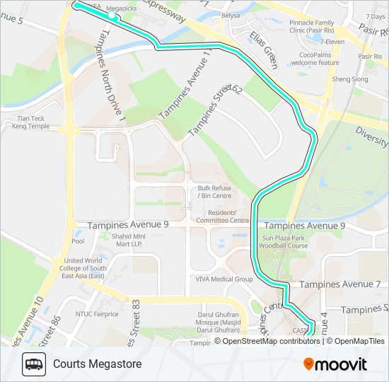 COURTS MEGASTORE SHUTTLE bus Line Map
