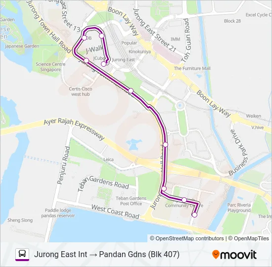公交51A路的线路图