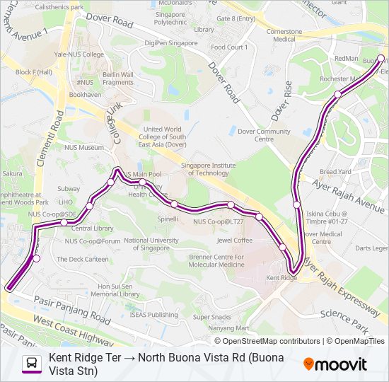 95B bus Line Map