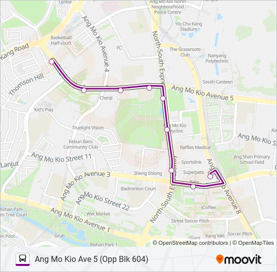 138B bus Line Map