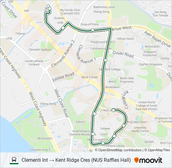 96A bus Line Map