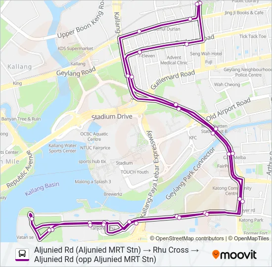 公交158A路的线路图