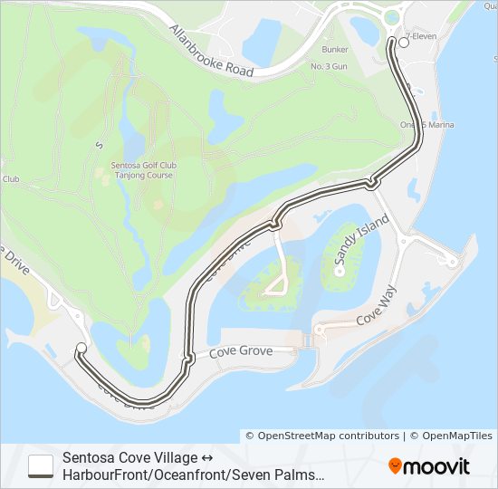 Sentosa Cove Shuttle Route: Schedules, Stops & Maps - Seven Palms (Updated)