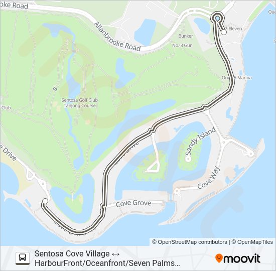 SENTOSA COVE SHUTTLE Bus Line Map