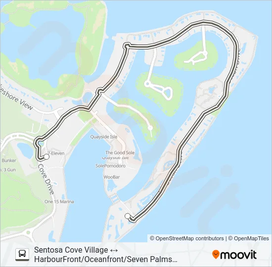 公交SENTOSA COVE SHUTTLE路的线路图