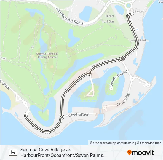 公交SENTOSA COVE SHUTTLE路的线路图