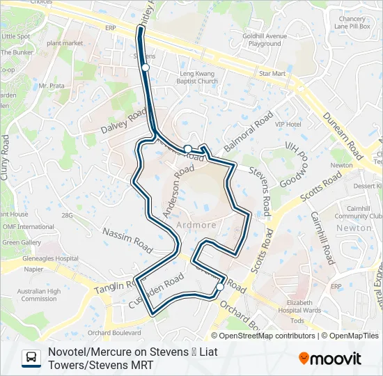 公交NOVOTEL/MERCURE ON STEVENS SHUTTLE路的线路图