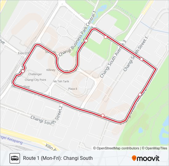 公交CHANGI CITY POINT SHUTTLE路的线路图