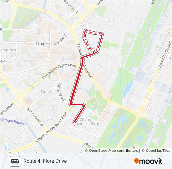 Changi City Point Shuttle Route Schedules Stops Maps Route 4 Flora Drive