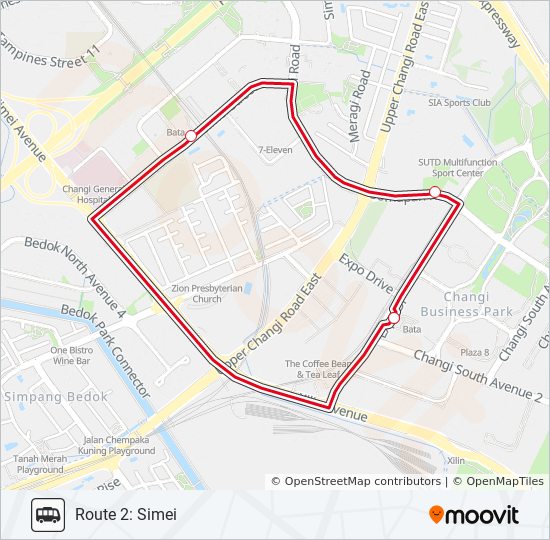 Changi City Point Shuttle Route Schedules Stops Maps Route 2 Simei