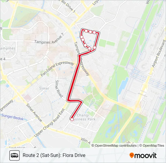 公交CHANGI CITY POINT SHUTTLE路的线路图