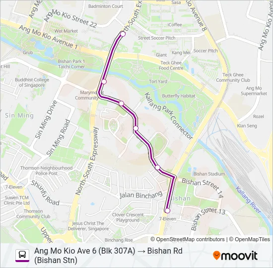 公交13A路的线路图