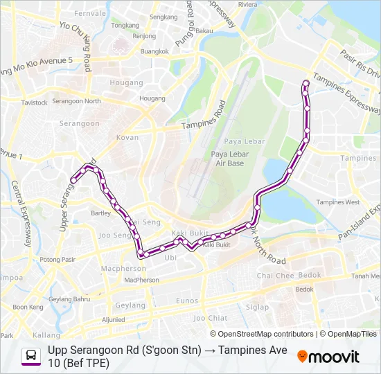 公交58A路的线路图