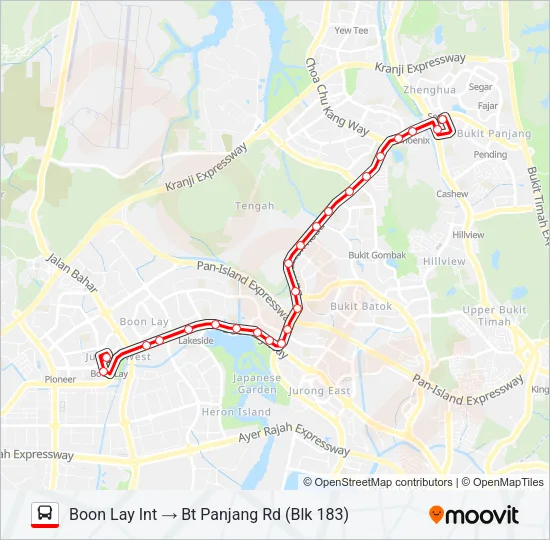 公交180A路的线路图