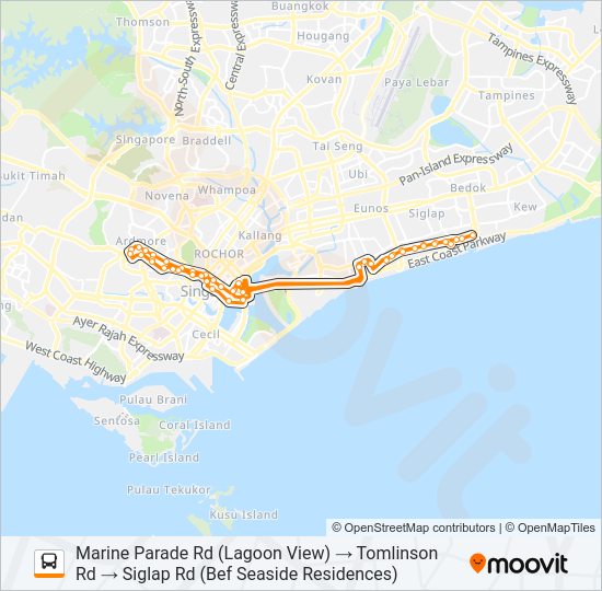 36B bus Line Map