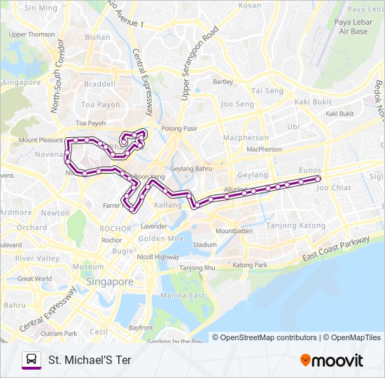 21 bus Line Map