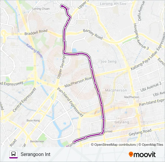公交100路的线路图