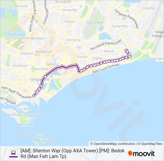 10E bus Line Map