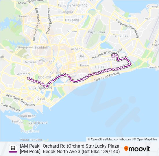 14E bus Line Map