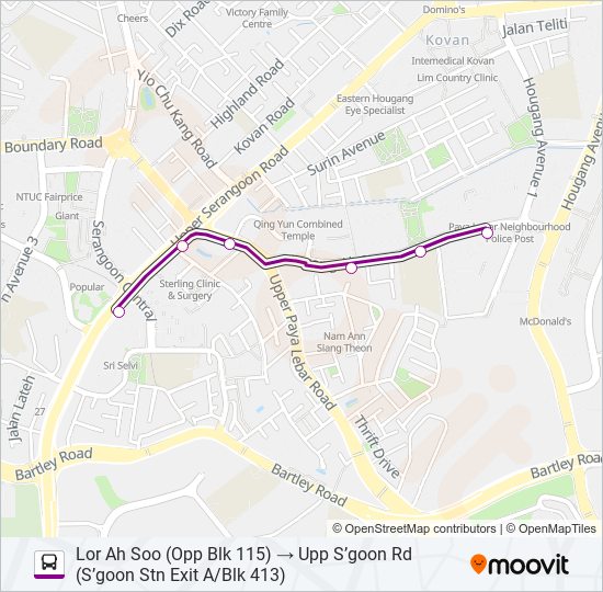 45A bus Line Map