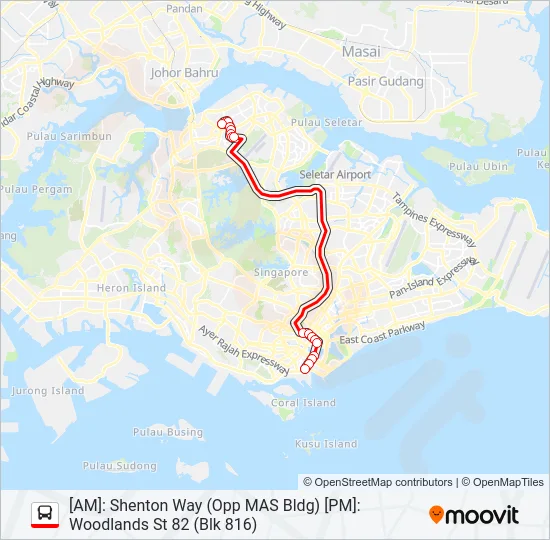 公交951E路的线路图