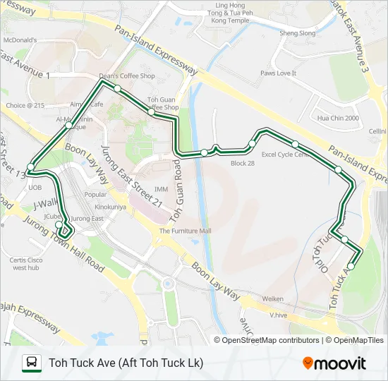 183B Bus Line Map
