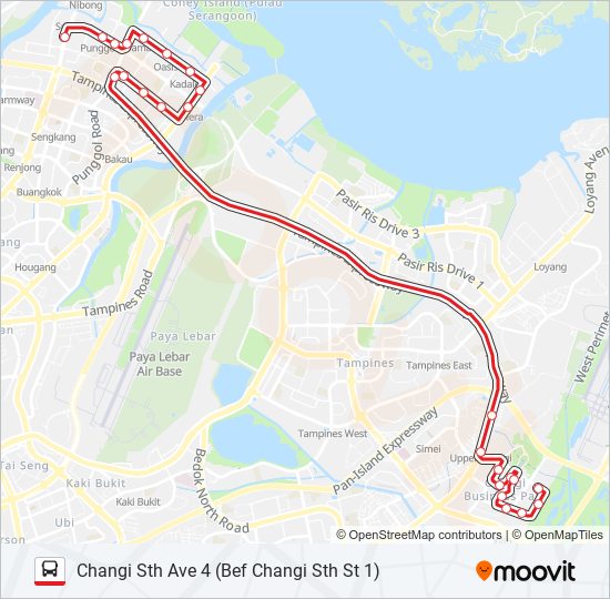 593 bus Line Map