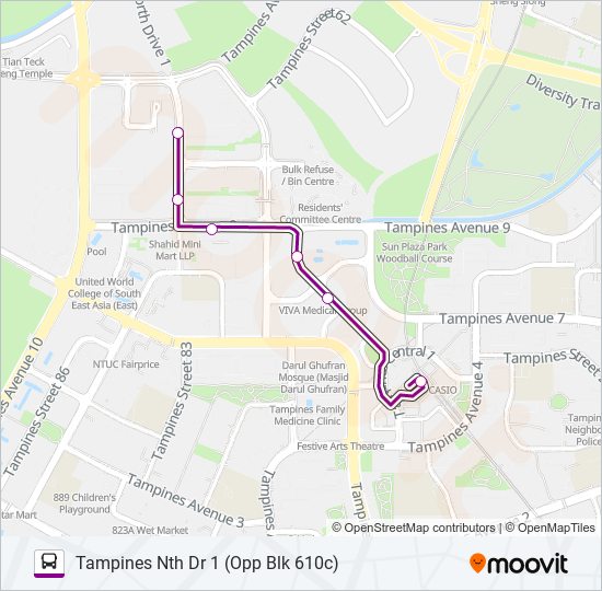 127A bus Line Map