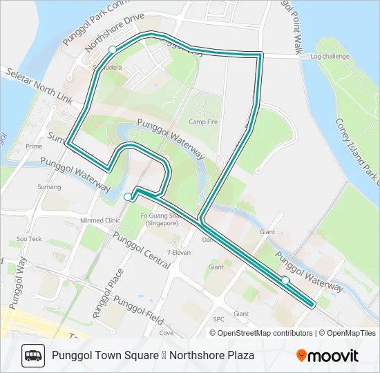 公交NORTHSHORE PLAZA SHUTTLE路的线路图