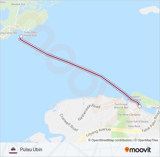PULAU UBIN BUMBOAT Ferry Line Map