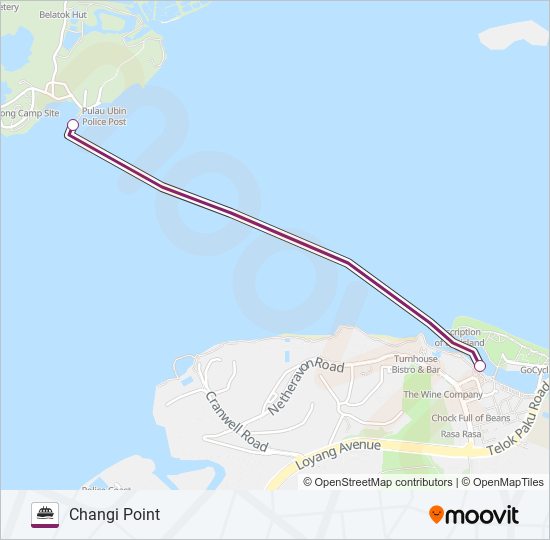 PULAU UBIN BUMBOAT ferry Line Map