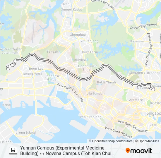 公交NTU-LKCMEDICINE SHUTTLE路的线路图