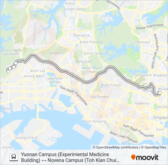 公交NTU-LKCMEDICINE SHUTTLE路的线路图