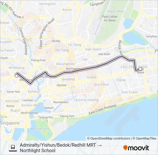 公交NORTHLIGHT SCHOOL SHUTTLE路的线路图