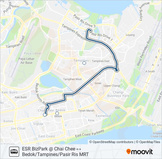 公交ESR BIZPARK @ CHAI CHEE SHUTTLE路的线路图
