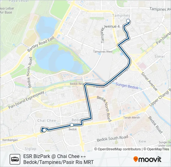 ESR BIZPARK @ CHAI CHEE SHUTTLE Bus Line Map
