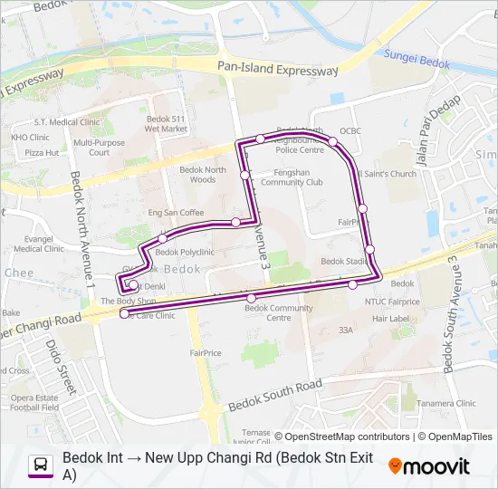 公交222A路的线路图