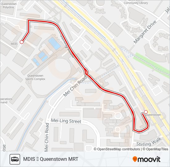 公交MDIS SHUTTLE路的线路图