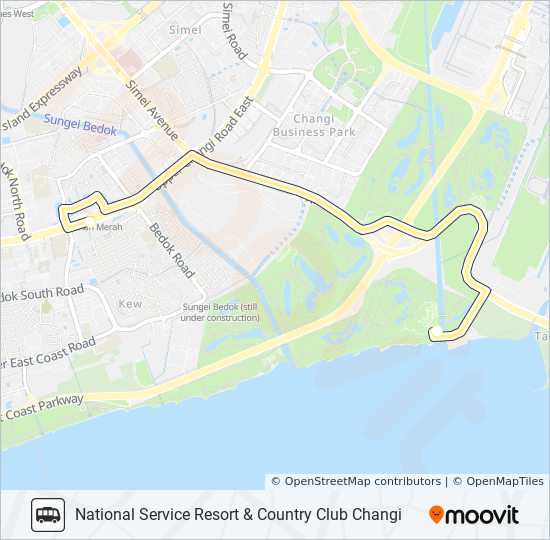 公交NSRCC CHANGI SHUTTLE路的线路图