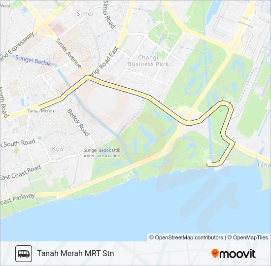 公交NSRCC CHANGI SHUTTLE路的线路图