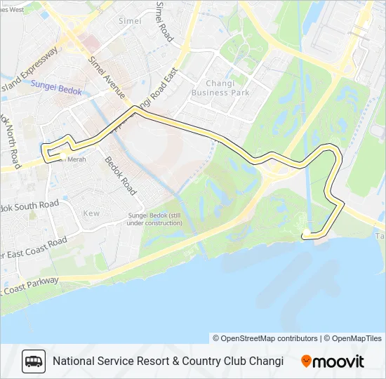 公交NSRCC CHANGI SHUTTLE路的线路图