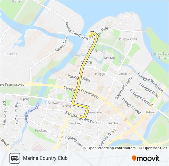 公交MARINA COUNTRY CLUB SHUTTLE路的线路图