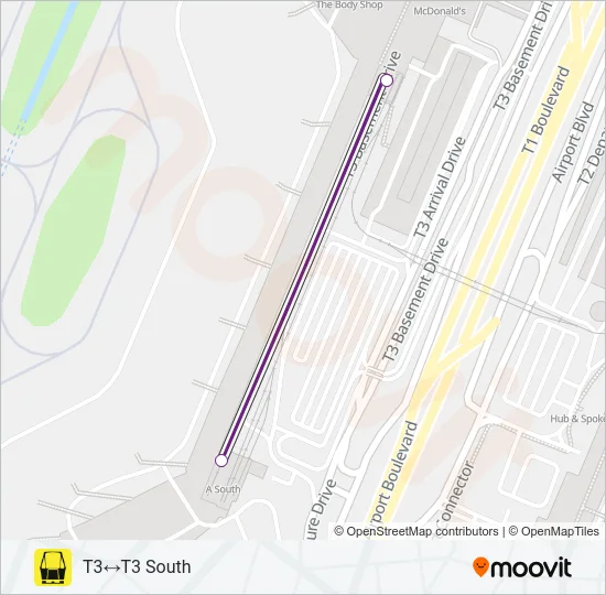 捷运和轻快铁CHANGI AIRPORT SKYTRAIN (TRANSIT)路的线路图
